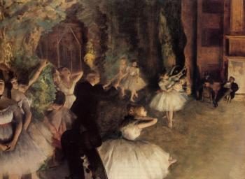 Edgar Degas : The Rehearsal of the Ballet on Stage